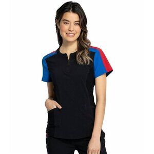 Katie Duke By Cherokee Iflex Women's Round Neck Scrub Top Size XS